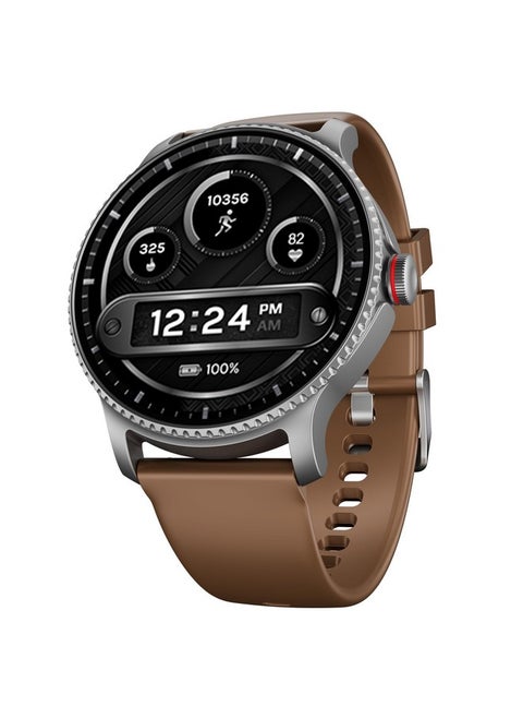 boAt Lunar Discovery w/ 1.39" (3.5 cm) HD Display, Turn-by-Turn Navigation, DIY Watch Face Studio, Bluetooth Calling, Emergency SOS, QR Tray, Smart Watch for Men & Women(Brown)