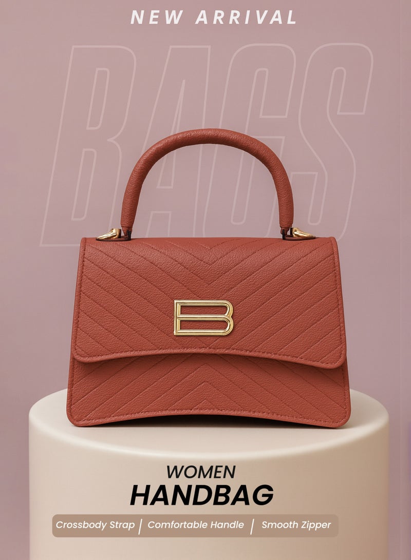 فيبتور حقيبة يد نسائية أنيقة من جلد البولي يوريثان بمقبض علوي وسحاب للإغلاق، حقيبة كتف خفيفة الوزن ومتينة - Image 2