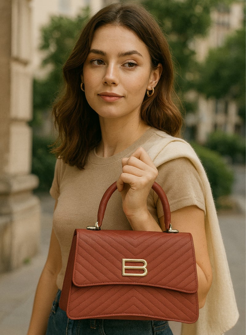 فيبتور حقيبة يد نسائية أنيقة من جلد البولي يوريثان بمقبض علوي وسحاب للإغلاق، حقيبة كتف خفيفة الوزن ومتينة - Image 3