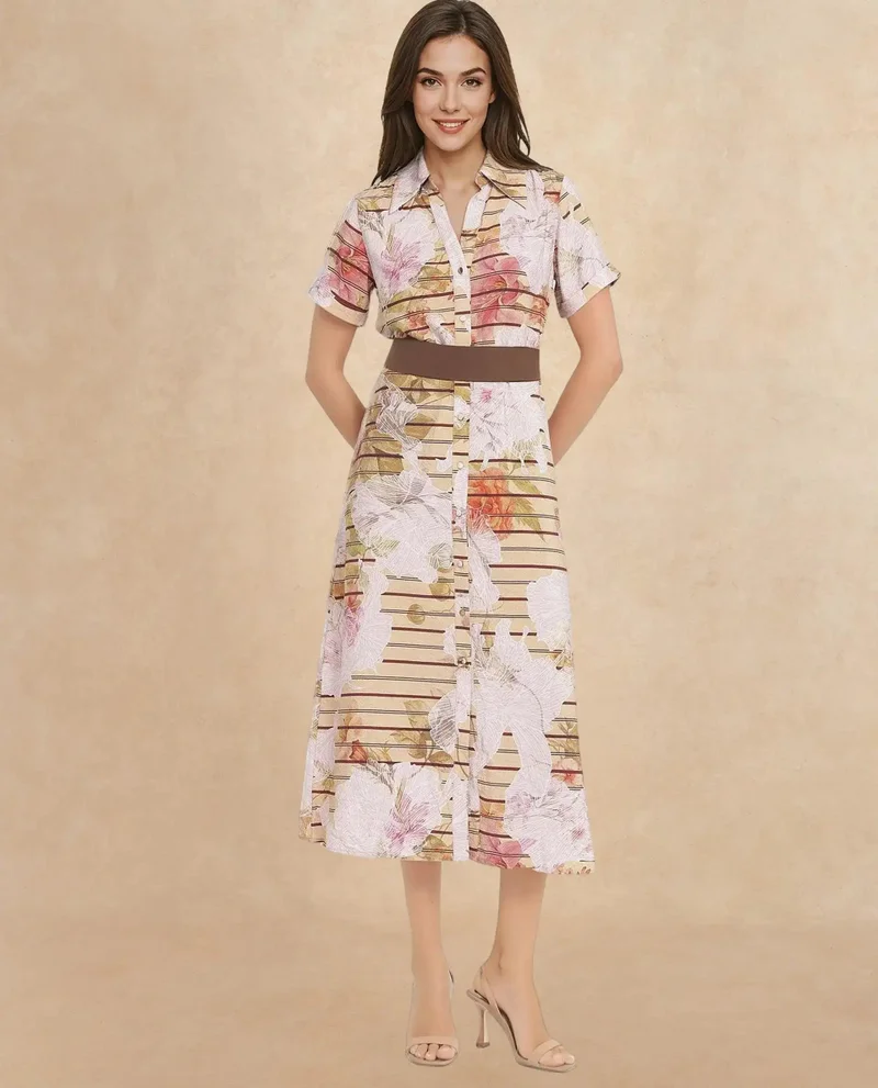 ريريزم Women's Floral Print A-Line Maxi Dress