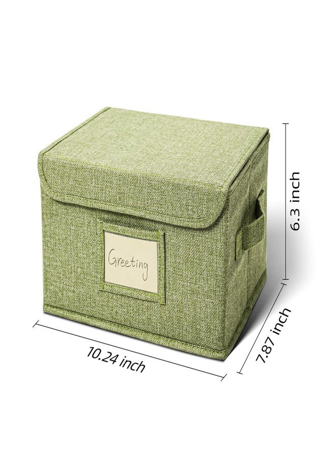 Vienrose Greeting Card Organizer Storage Box with 20 Removable Dividers, 84 Self-stick Labels, Perfect for Photos, Envelopes, Scrapbooking, Paper, Stickers Holder 1 Pack Grass Green - Image 2