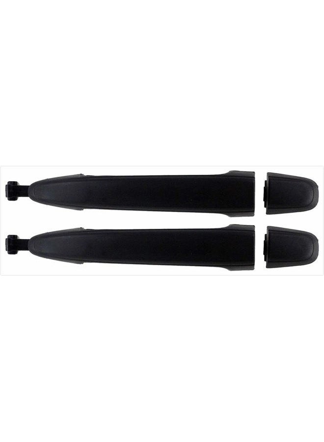 Eynpire 8073 Exterior Outside Outer Smooth Black Rear Sliding Door Handle for 2004 - 2010 Toyota Sienna - Left = Right - 2 Pc Set - Image 1