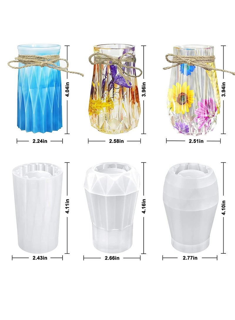 Excefore Vase Silicone Mold Flower Pot Candle Holder Mold, 3 PCS Bud Vase Silicone Molds Kit, Epoxy Casting Flower Vase Molds for Home Decoration - Image 5