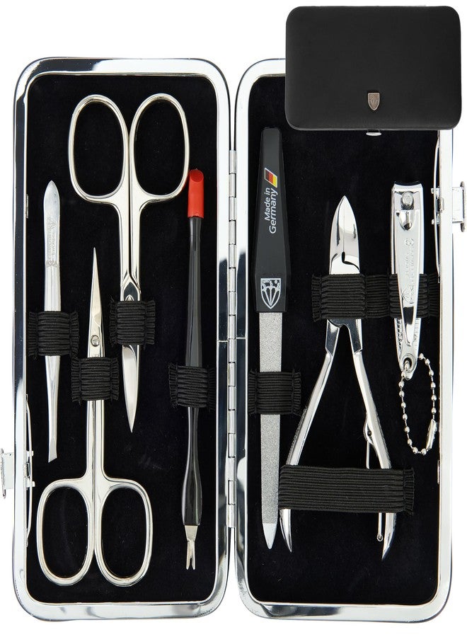 3 Swords Germany - brand quality 7 piece manicure pedicure grooming kit set for professional finger & toe nail care scissors clipper fashion leather case in gift box, Made by 3 Swords Germany (6271) - Image 1