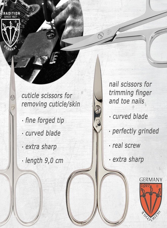 3 Swords Germany - brand quality 7 piece manicure pedicure grooming kit set for professional finger & toe nail care scissors clipper fashion leather case in gift box, Made by 3 Swords Germany (6271) - Image 2