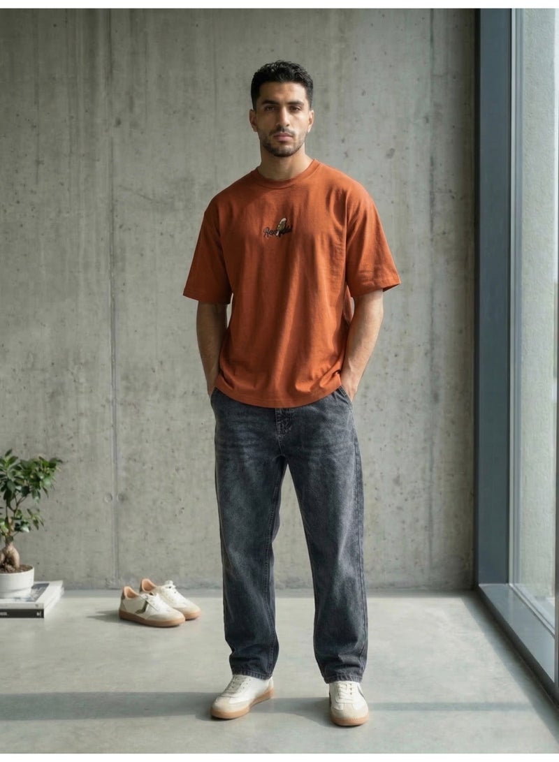 Hikes Mens Oversized T Shirt Premium Heavyweight Cotton Streetwear Fit - Image 1