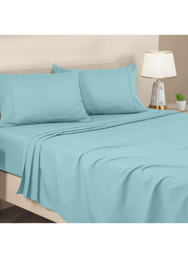 Utopia Bedding Utopia Bedding Queen Sheet Set - Brushed Microfiber - Soft Bed Sheets for Queen Size Bed Set - Luxury Bedding Sheets with Fitted Sheet  Flat Sheet & 2 Pillow Cases - Deep Pocket (Spa Blue)  - Image 1
