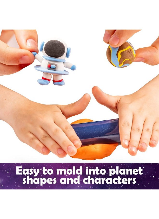 Original Stationery - Original Stationery Mini Galaxy 3D Solar System Air Dry Clay Kit, 10 Bags of Air Dry Clay for Kids, 8 Fact Cards, Tools and More in this Kit to make a Spinning Solar System with Modeling Clay for Kids - Image 1