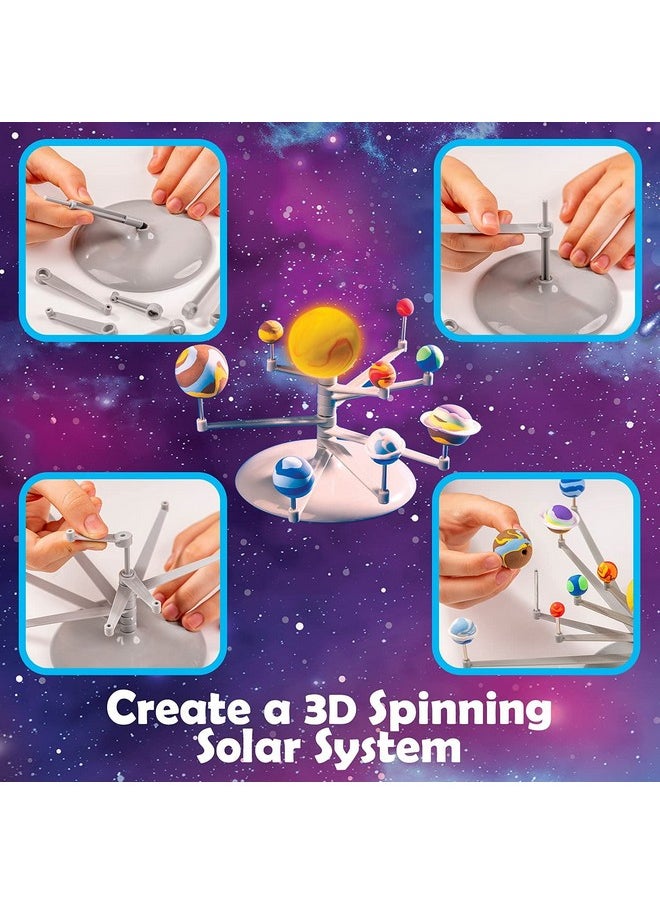Original Stationery - Original Stationery Mini Galaxy 3D Solar System Air Dry Clay Kit, 10 Bags of Air Dry Clay for Kids, 8 Fact Cards, Tools and More in this Kit to make a Spinning Solar System with Modeling Clay for Kids - Image 1
