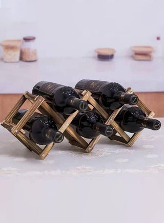 Hometaste Premium Wooden Wine Storage Racks - Countertop And Freestanding Options | Bamboo And Foldable Designs | Home Kitchen And Bar Cabinets | Bottle Organizer And Display Shelf (Brown, 5 Bottle Rack) - pzsku/Z745BE7DCEE4A9F2D92ACZ/45/_/1726723472/6b36ee56-03d1-43a3-b594-3dc86de796f2