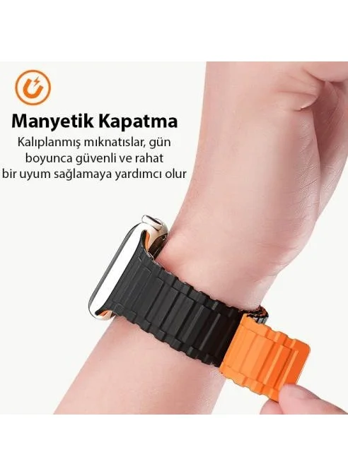 Polhammobile Polham Magnetic Silicone Band Strap For Apple Watch 38-40-41MM, Apple Watch 2-3-4-5-6-7-8 and Se