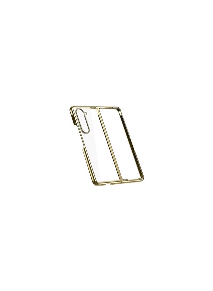 CATANES Samsung Galaxy Z Fold 5 Case Clear Electroplating Full Coverage Phone Case Gold - Image 3