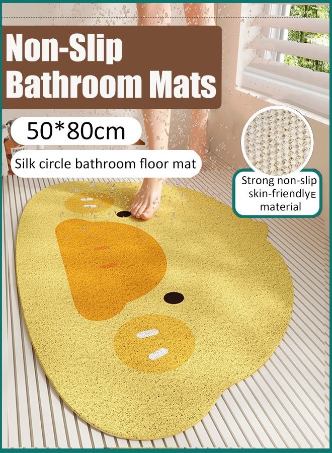 Shower Mats PVC Loofah Bathroom Mats, Loofah Mats for Shower and Bathroom, Quick Drying, Grey Non Slip Comfort Bathtub Mats with Drain, PVC Loofah Bathroom Mats for Wet Areas, Quick Drying  - Image 1