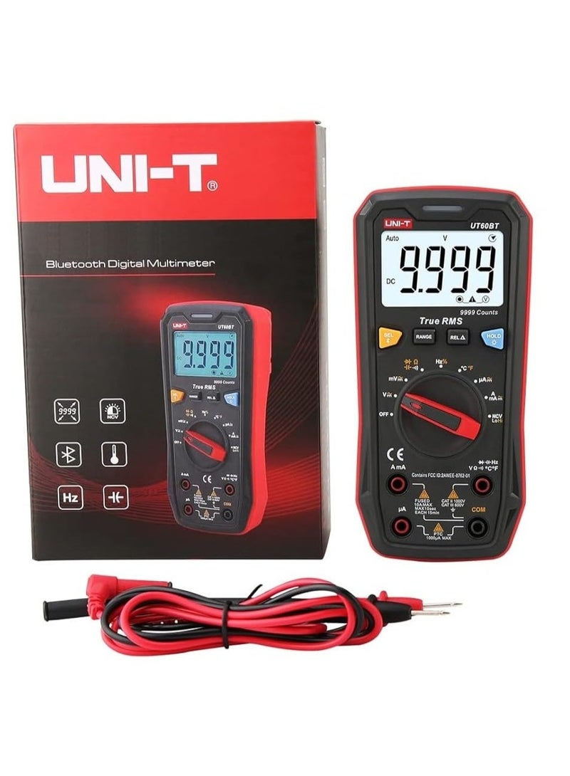 UNI-T UT60BT Professional Digital Multimeter, 9999 Counts Display, True RMS Measurement, Bluetooth Connection, Temperature Probe and Backlight - - Image 1