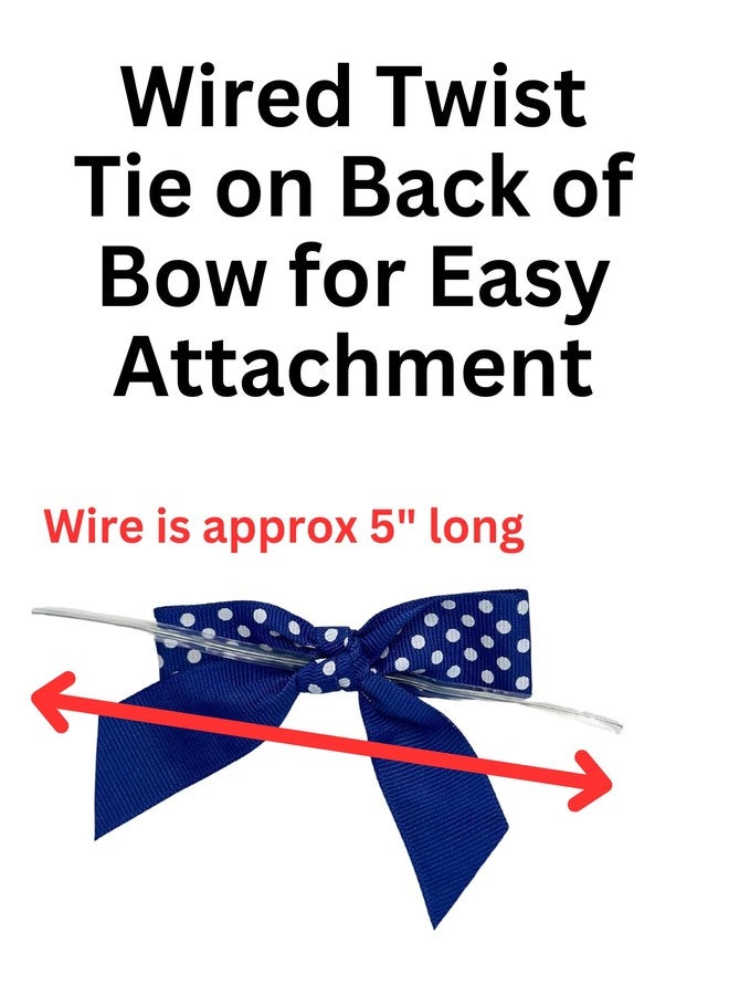 GiftWrap Etc. Royal Blue & White Polka Dots Pre-Tied Bows - 3" Wide, Set of 12, 4th of July, America 250 Anniversary, Father's Day, Grosgrain Ribbon, Police Support, Gift Basket, Party, Birthday, Veterans Day - Image 4