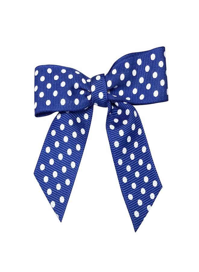 GiftWrap Etc. Royal Blue & White Polka Dots Pre-Tied Bows - 3" Wide, Set of 12, 4th of July, America 250 Anniversary, Father's Day, Grosgrain Ribbon, Police Support, Gift Basket, Party, Birthday, Veterans Day - Image 1