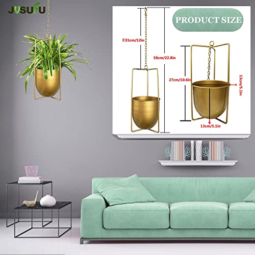 JUSUFU Metal Plant Hanger,Hanging Planters Indoor Hanging Flower Pots (Gold)… - Image 5