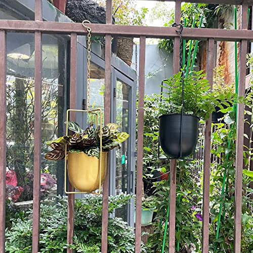 JUSUFU Metal Plant Hanger,Hanging Planters Indoor Hanging Flower Pots (Gold)… - Image 4