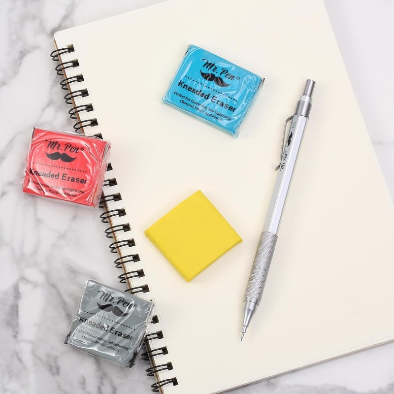 Mr. Pen- Kneaded Eraser, 4 Pack, Colorful, Kneaded Erasers for Artists | Art Eraser, Kneadable Erasers, Moldable Eraser, Art Erasers for Drawing, Artist Eraser, Drawing Erasers, Art Gum Eraser - Image 5