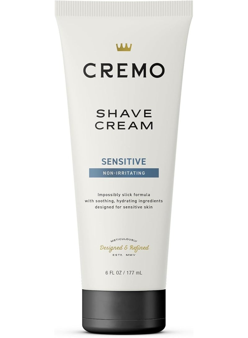 Cremo Shaving Cream, Barber Grade Sensitive Shave Cream, Astonishingly Superior Ultra-Slick Shaving Cream for Men, Fights Nicks, Cuts and Razor Burn, 6 Fl Oz