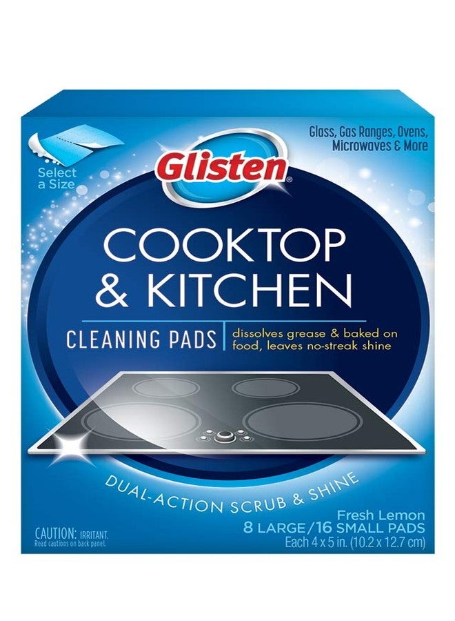 Glisten موقد جليستون GC0608T وتنظيف المطبخ، 8 وسادات كبيرة/16 وسادة صغيرة، أبيض - Image 1