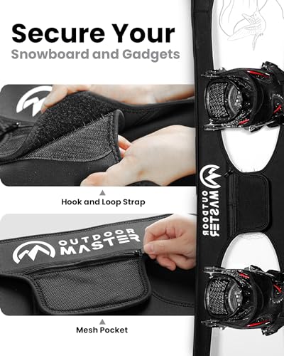 OutdoorMaster Snowboard Sleeve Soft Cover Case with Rubber Bumpers - L - Image 3