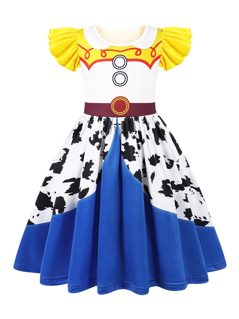 Eledobby Cowgirls Costume for Girls Toddler Princess Dress Up Clothes Halloween Outfit Birthday Party Dresses 4-5T - Image 1