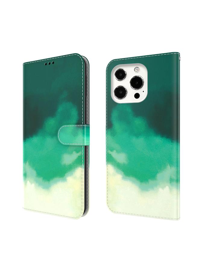 Zaboon Case For iPhone 13 Pro Max Watercolor Pattern Horizontal Flip Leather Case with Holder & Card Slot & Wallet - Image 1