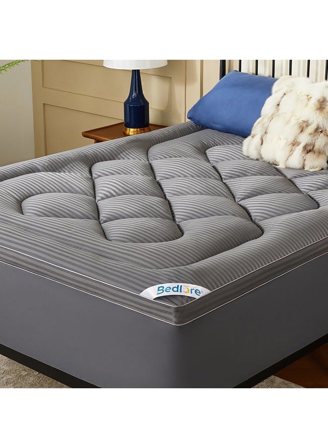 BEDLORE Queen Mattress Topper, Thick Pillow Top Pad for Back Pain Relief, Cooling Soft Mattress Cover with Deep Pockets 6-18 inch - Image 1