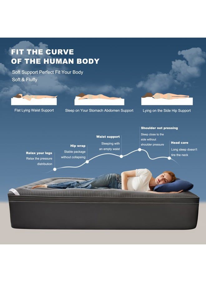 BEDLORE Queen Mattress Topper, Thick Pillow Top Pad for Back Pain Relief, Cooling Soft Mattress Cover with Deep Pockets 6-18 inch - Image 3