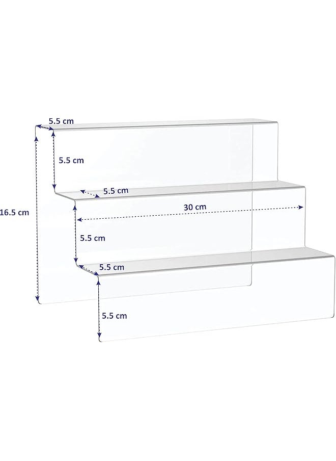 erorex 3 Tier Cupcake Organizer Clear Acrylic Riser Display Shelf Showcase Stand For Kitchen Dessert And Cupcakes Stand For Party Events Cosmetics Display Stand Perfumes Organizer Cake Stand  - Image 2