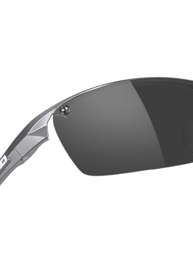 PARIM Aluminum-Magnesium Polarized Sunglasses For Men, Sports Cycling Sunglasses, Semi-Rimless Driving Sunglasses For Men, Gu2 Dark Gunmetal Gray - Image 1