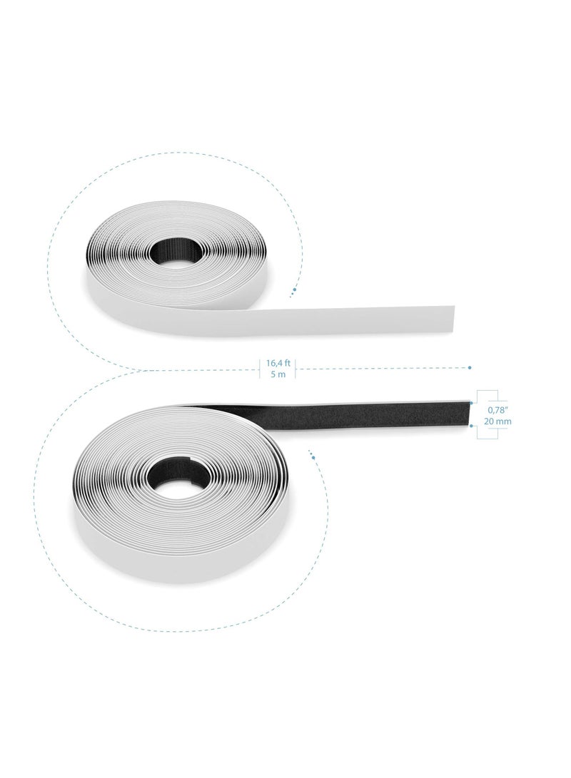SYOSI شريط لاصق 2 حزمة من حلقة الخطاف 20mm x 5m مقطع بشكل فردي قابل لإعادة الاستخدام لجميع الاستخدامات المنزلية وغرفة الأطفال والحرف المكتبية - Image 3