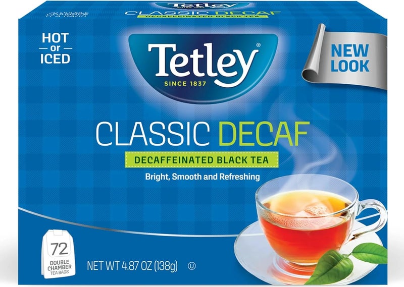 Tetley شاي تيتلي الكلاسيكي منزوعة الكافيين - 72 كيس - Image 1
