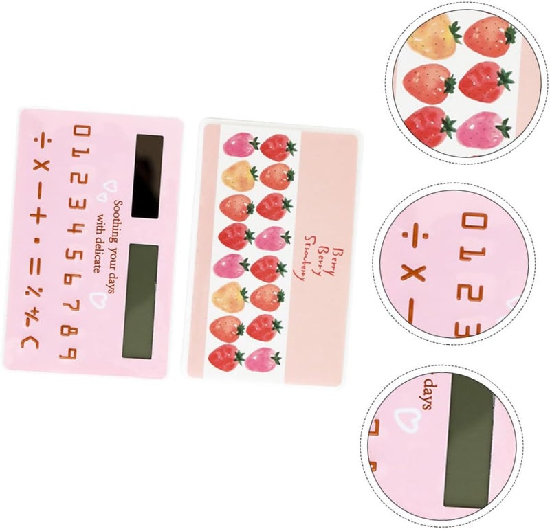 Solar Calculator 2Pcs Pocket Compact Calculating Tool Portable Basic Calculator for Students Office Stationery Supplies Random Style - Image 5