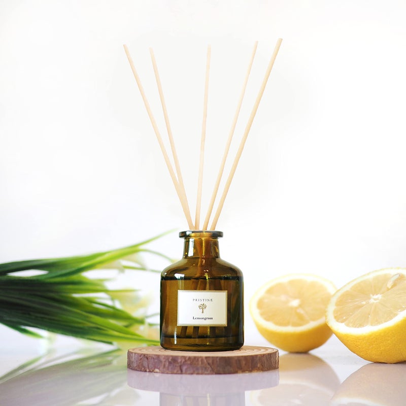 PRISTINE Lemongrass Reed Diffusers for Home & Bathroom | Fresh Lemongrass & Citronella Room Fragrance, Oil & Room Diffusers with Reeds Stick | Refreshing Home Fragrance Scent - Image 1