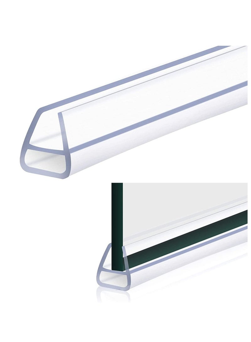 Glass Door Seal Strip, Frameless Shower Sweep, Bottom Side/Corner Side Strip Rubber, Stop Leaks and Create a Water Barrier, 10mm Thickness, 5M Length U Type - Image 1