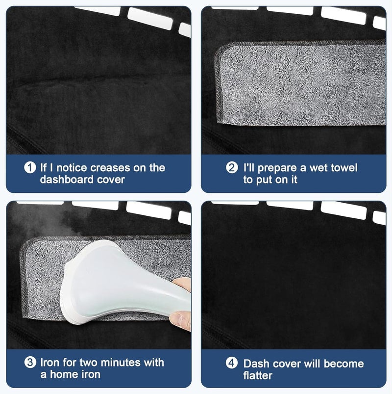 Rilsen Dashboard Cover Mat Custom Fit for 2015 2016 2017 2018 2019 2020 Toyota Sienna Dash Cover Nonslip Dash Mat Protector Sunshade No Glare Black - Image 5