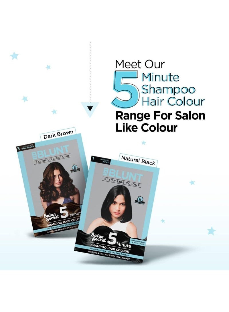 Bblunt Natural Black 5 Minute Shampoo Hair Colour For 100% Grey Coverage - 20ml X 5 - Image 4
