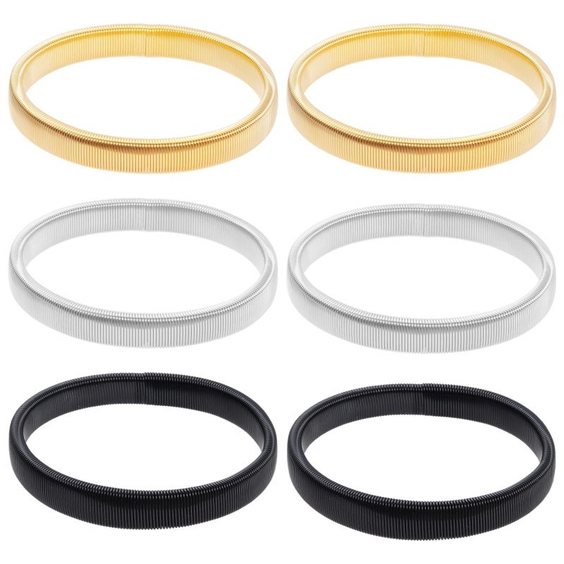 Stretch Metal Cuff Non-slip Cuff Unisex Long Sleeve Strap color 6PC - Image 1