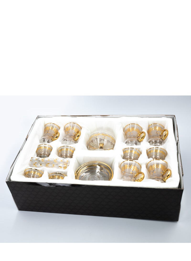 Dania 25 Pieces Coffee And Tea Set 6 Coffee Cups + 6 Tea Cups + 6 Saucers + 6 Sugar Tea Spoons With Lids  - Image 2
