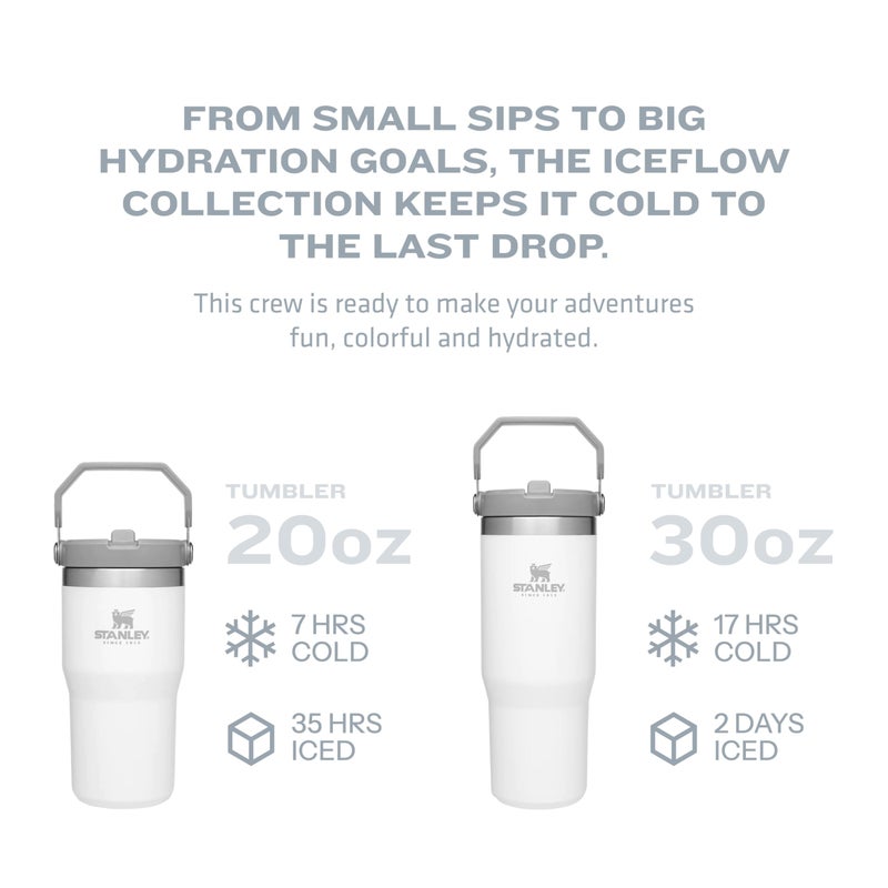 Stanley Stanley IceFlow Stainless Steel Tumbler - Vacuum Insulated Water Bottle for Home  Office or Car Reusable Cup with Straw Leak Resistant Flip Cold for 12 Hours or Iced for 2 Days  Mist  20OZ - Image 3