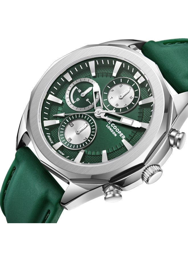 Lee Cooper Men's Multi Function Display Watch With Dark Green Silicone Strap - LC07990.377  - Image 1