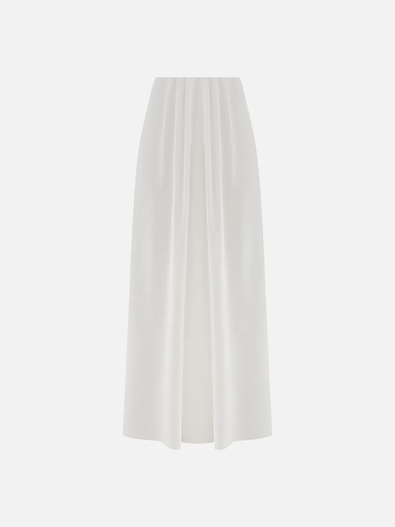 Lichi Satin maxi skirt with waist pleats
