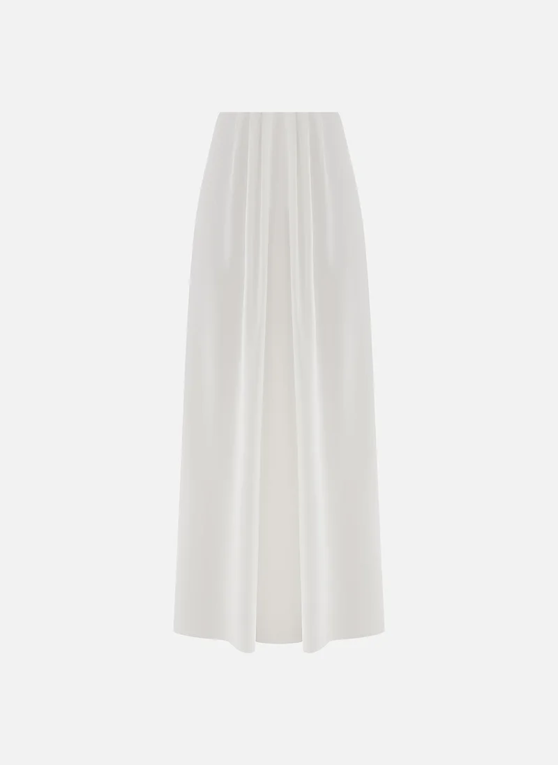 Lichi  Satin maxi skirt with waist pleats for Women | Best Price UAE
