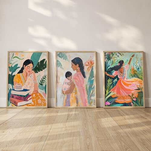 Gamya Big Aesthetic Indian Framed Posters Wall Decor Paintings For Living Room, Bedroom/Big Paintings For Wall Decoration/Posters Gift Items For Girls (13x19 Inches) (Set A) - Image 5