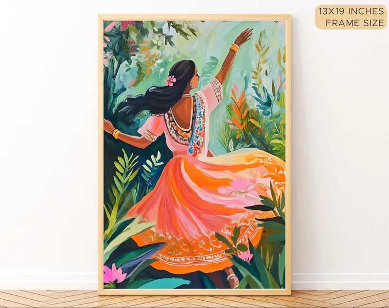Gamya Big Aesthetic Indian Framed Posters Wall Decor Paintings For Living Room, Bedroom/Big Paintings For Wall Decoration/Posters Gift Items For Girls (13x19 Inches) (Set A) - Image 3