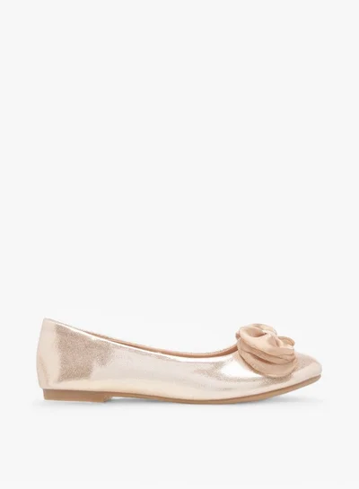 Flora Bella By Shoexpress Girls Bow Accent Slip-On Ballerina Shoes