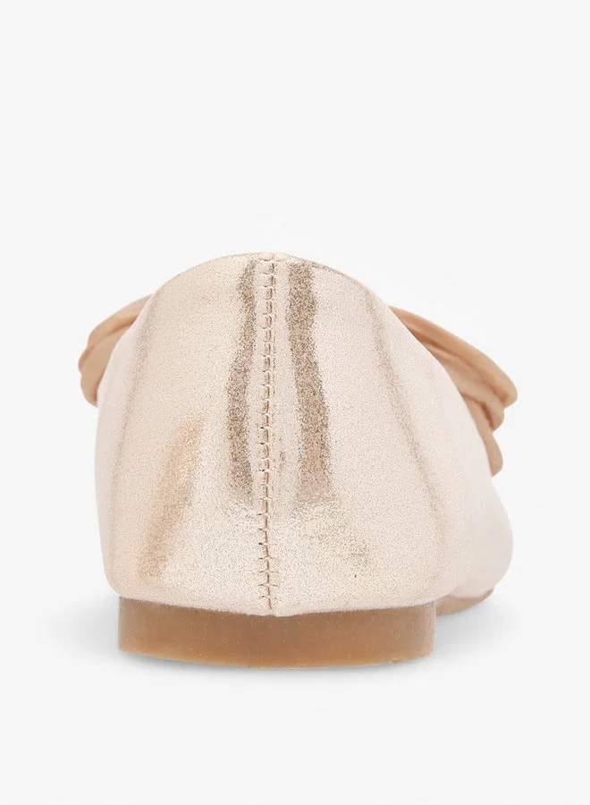Flora Bella By Shoexpress Girls Bow Accent Slip-On Ballerina Shoes