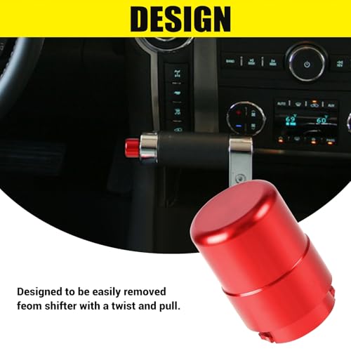 Canitu Transmission Shifter Button Knob Gear Shift Handle Button for Hummer H2 and H2 SUT 2003 2004 2005 2006 2007 2008 2009, CNC Aluminum Alloy Anti-Raust Durable Accessories (Red) - Image 4